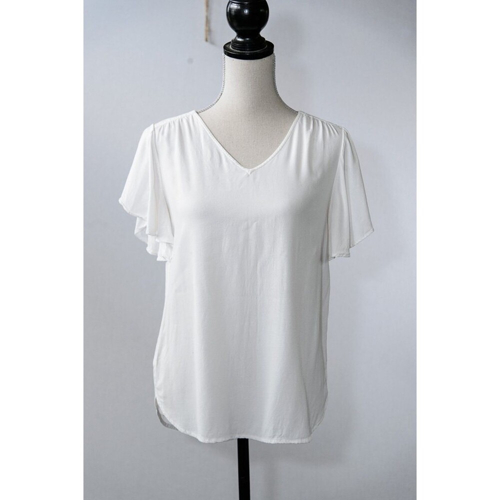 Loft Blouse Small White office casual capsule basic Staple